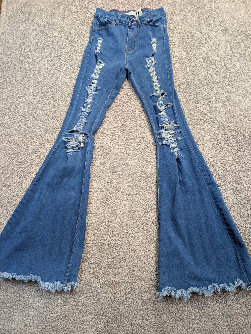 Vince Blue Co Jeans Women's Size 3 Blue Distressed Flare Leg (0859)